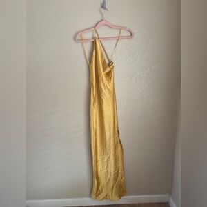 Zara Golden Halter Slip Dress